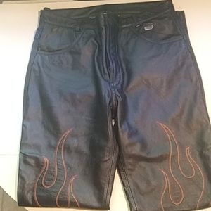 Harley-Davidson ladies Soft leather red flame pants